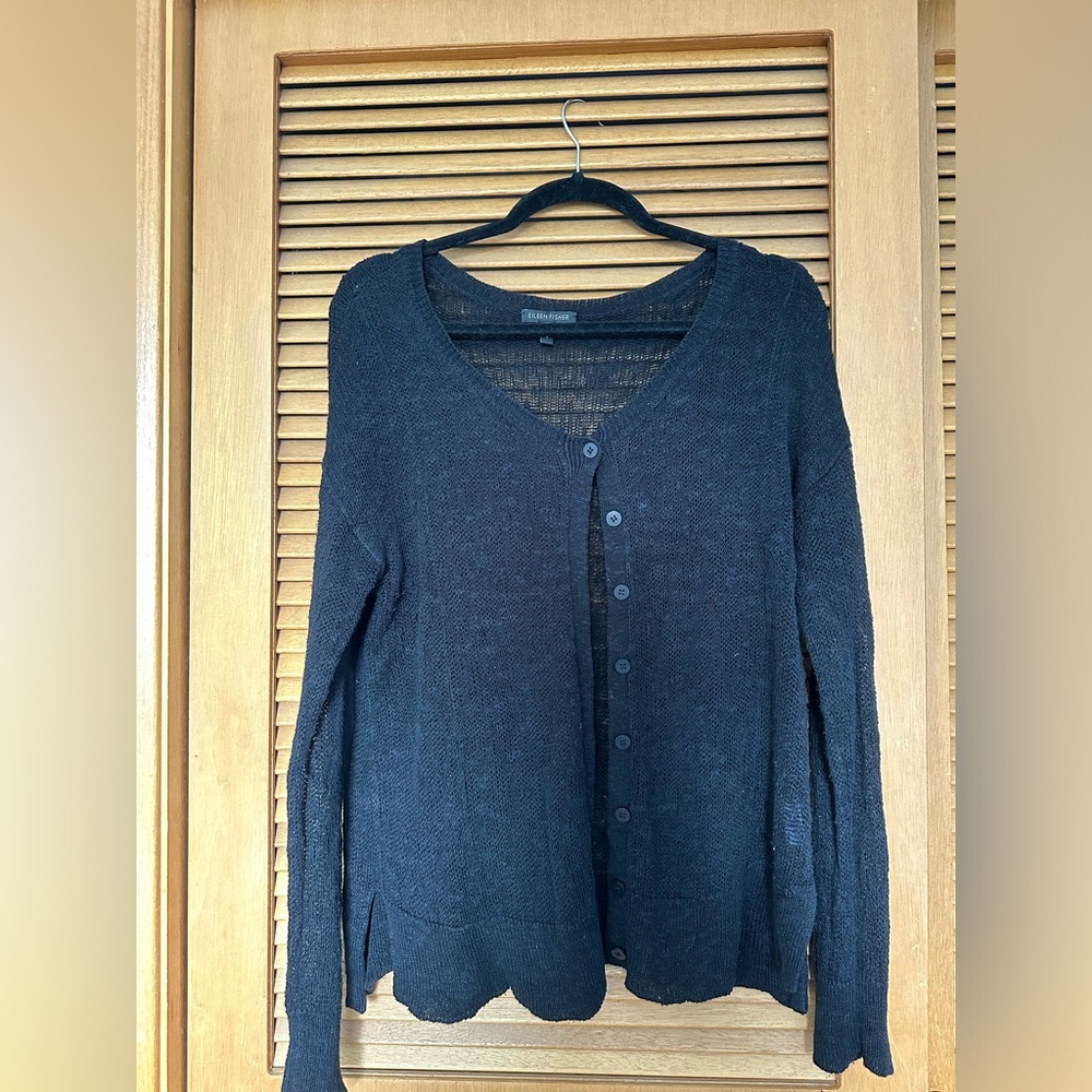 Black Eileen Fisher cardigan